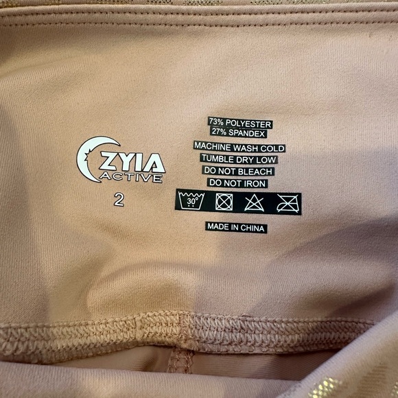 ZYIA Shimmering Pink Leopard Leggings size 2 - Picture 5 of 5